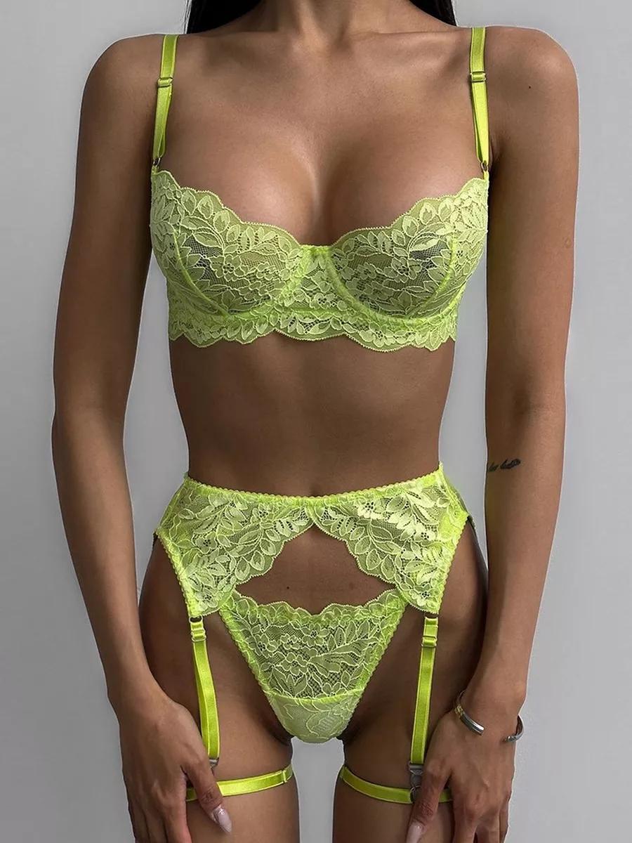 Neon Désir | 3-Piece Seductive Lingerie Set