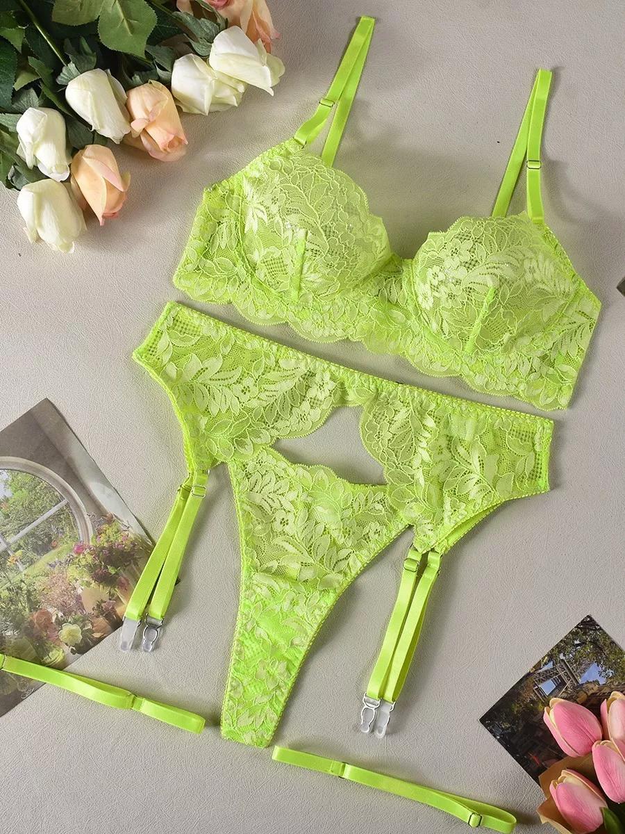 Neon Désir | 3-Piece Seductive Lingerie Set