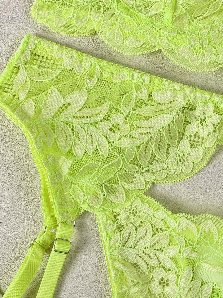 Neon Désir | 3-Piece Seductive Lingerie Set