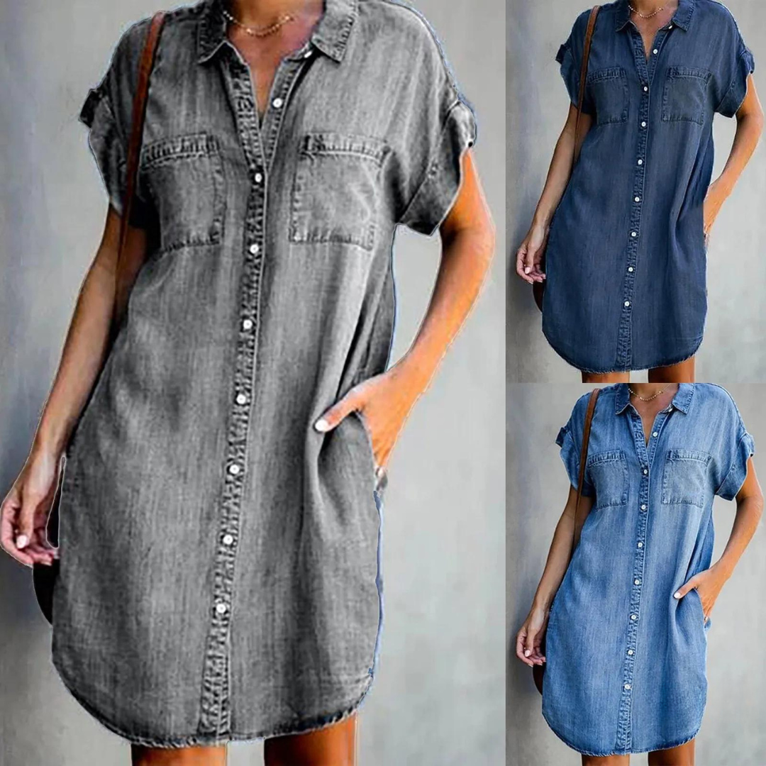 Urban Ease - Denim Shirt Dress