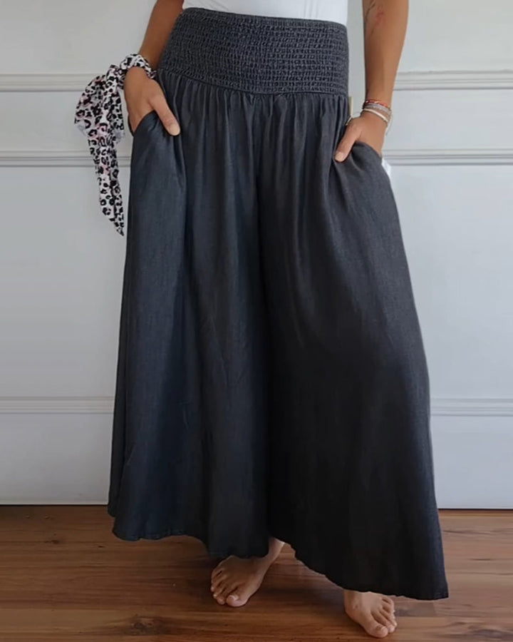 CoastalPoise - Elegant Wide-Leg Pants