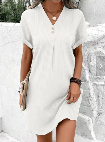 Willow Charm - Casual V-Neck Dress