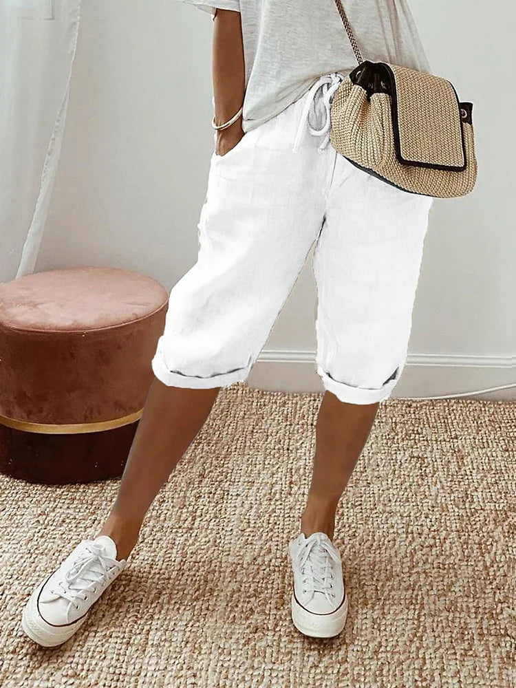 BreezeHaven - Casual Linen Shorts