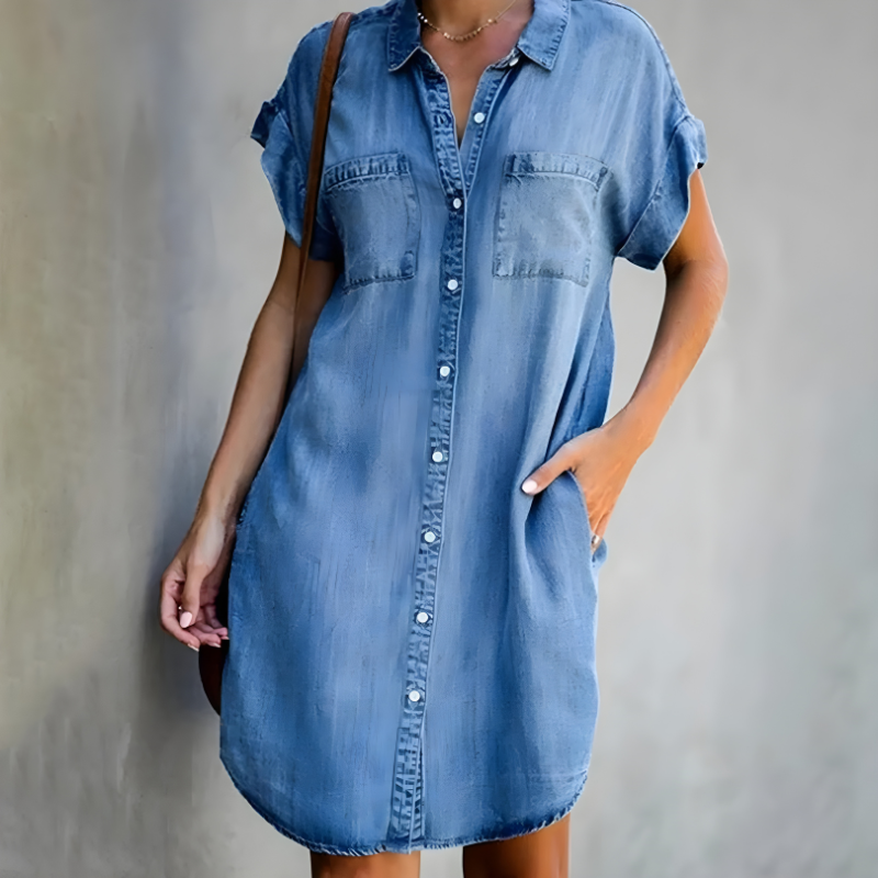 Urban Ease - Denim Shirt Dress