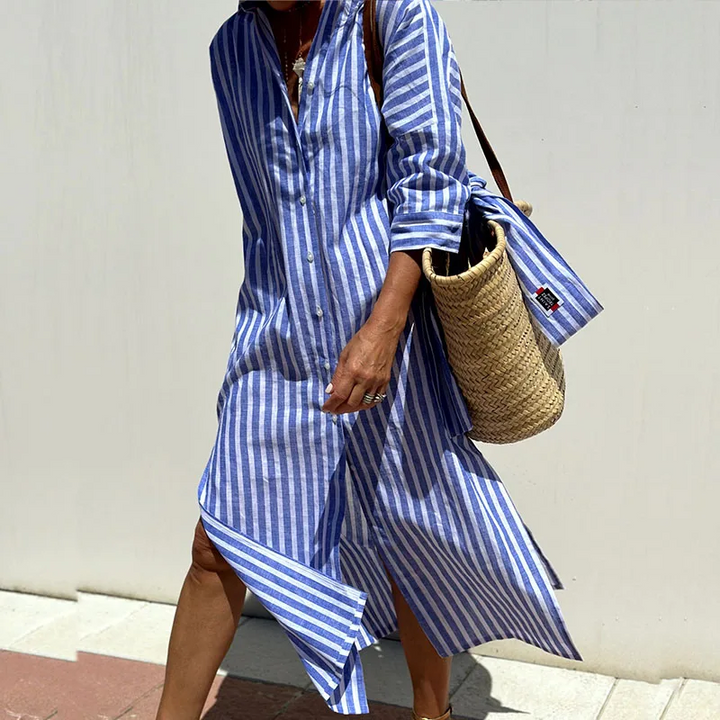 Seaside Grace - Classic Striped Dress