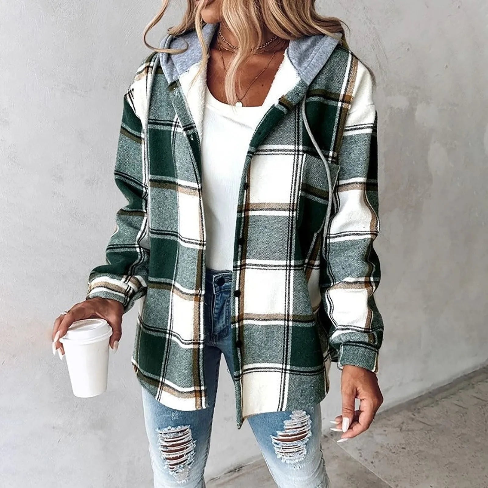 Aspen Haven – Plaid Hooded Jacket