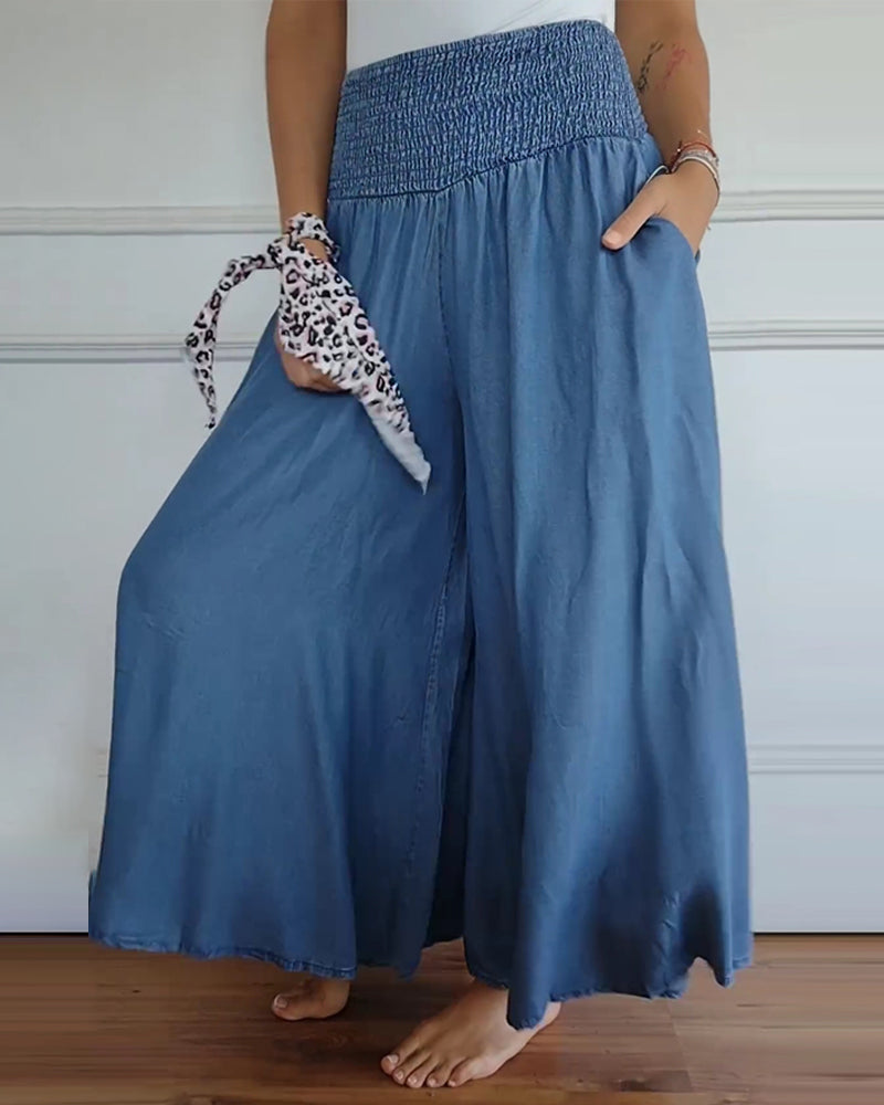 CoastalPoise - Elegant Wide-Leg Pants