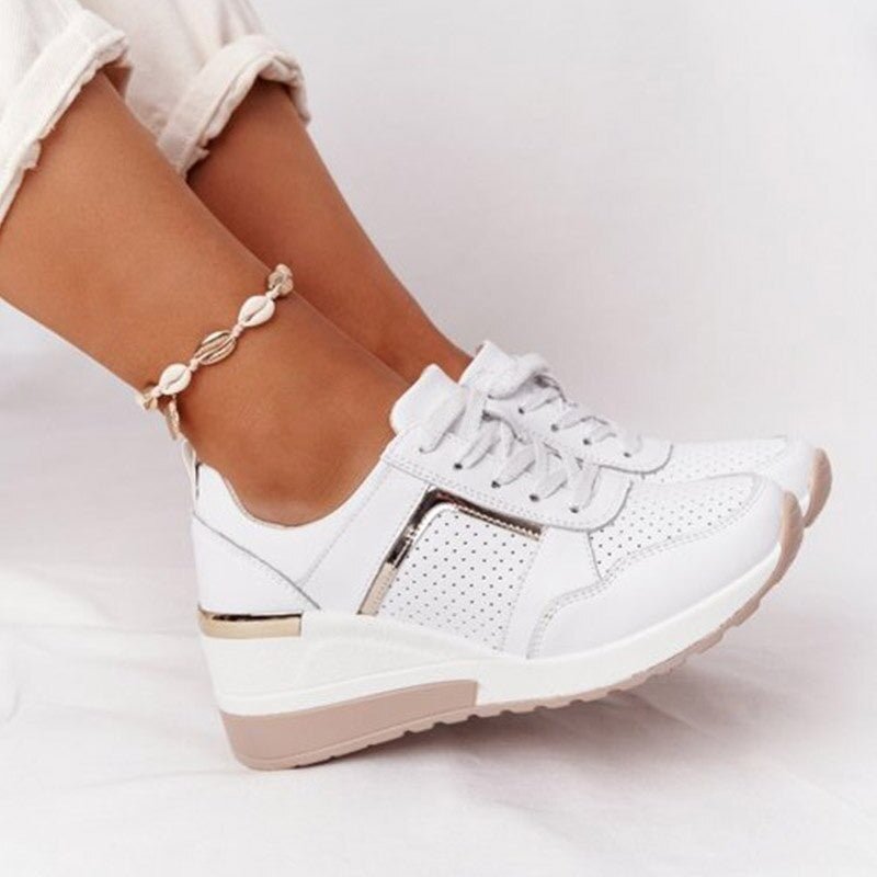 LuxeStride - Elegant Wedge Sneakers