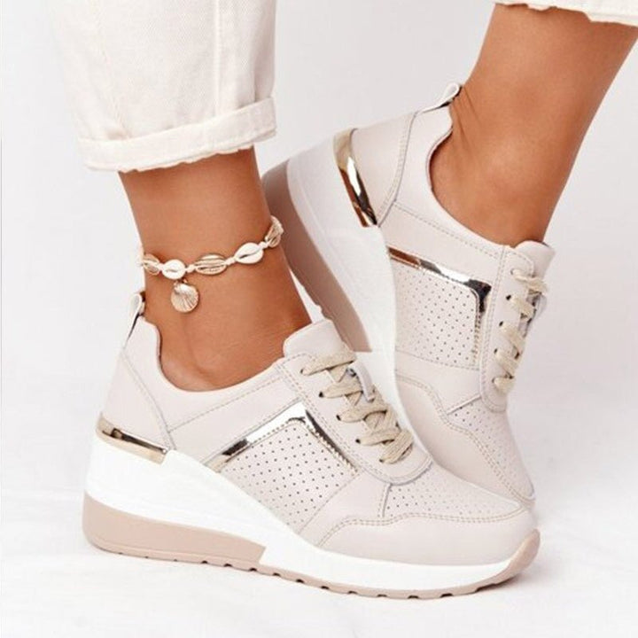 LuxeStride - Elegant Wedge Sneakers