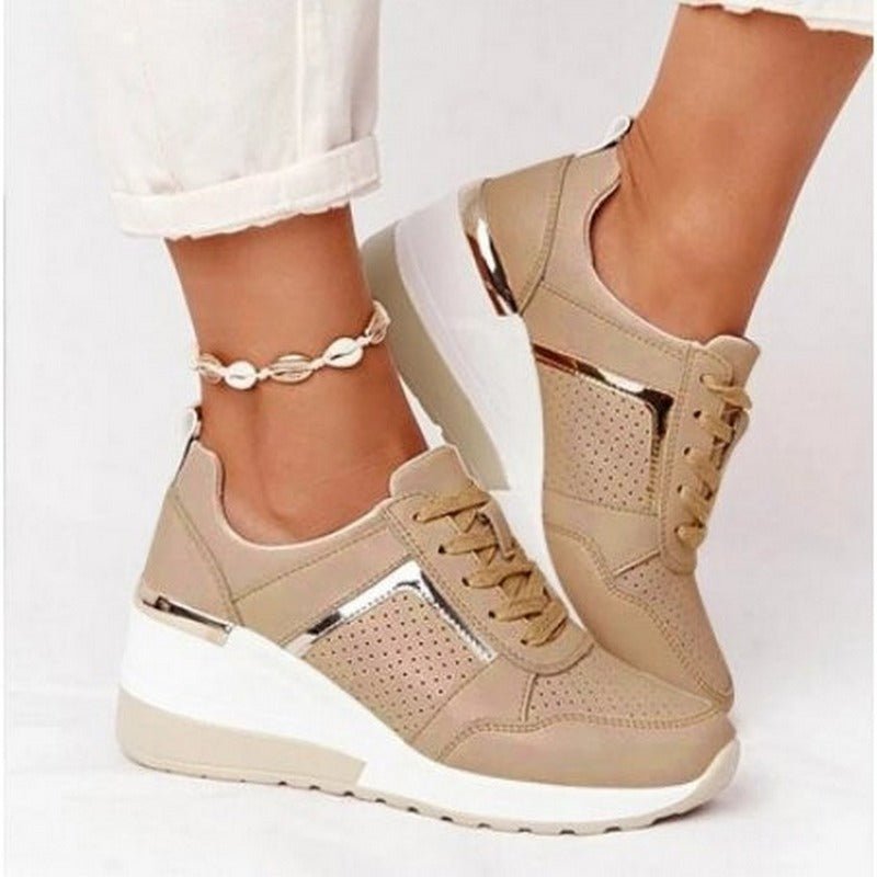 LuxeStride - Elegant Wedge Sneakers