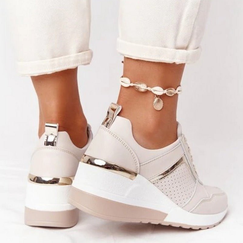 LuxeStride - Elegant Wedge Sneakers