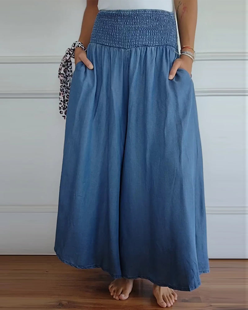 CoastalPoise - Elegant Wide-Leg Pants