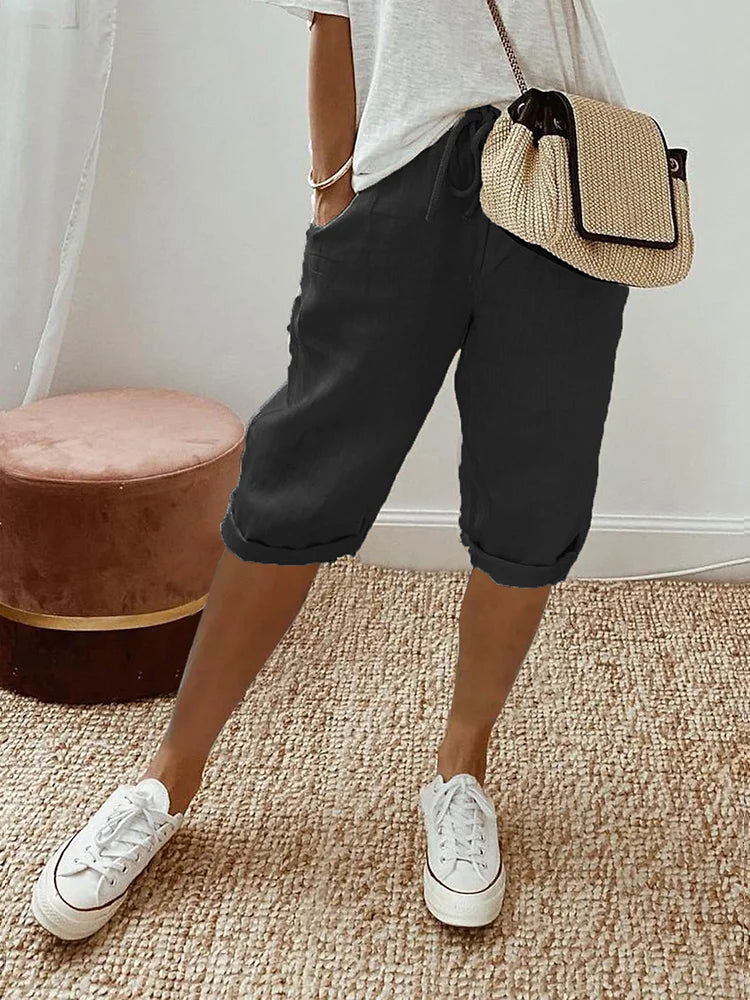 BreezeHaven - Casual Linen Shorts