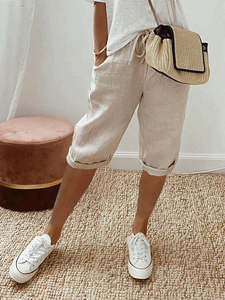 BreezeHaven - Casual Linen Shorts